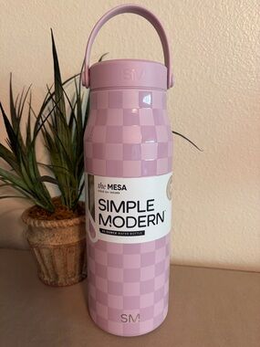 NEW Simple Modern the Mesa Water Bottle - Lavender Checkerboard 34 oz